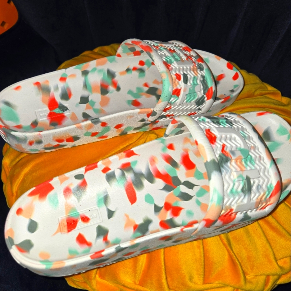 HunterHunter Women Bloom Algae Marble Slide Sandals SIZE WOMAN 10